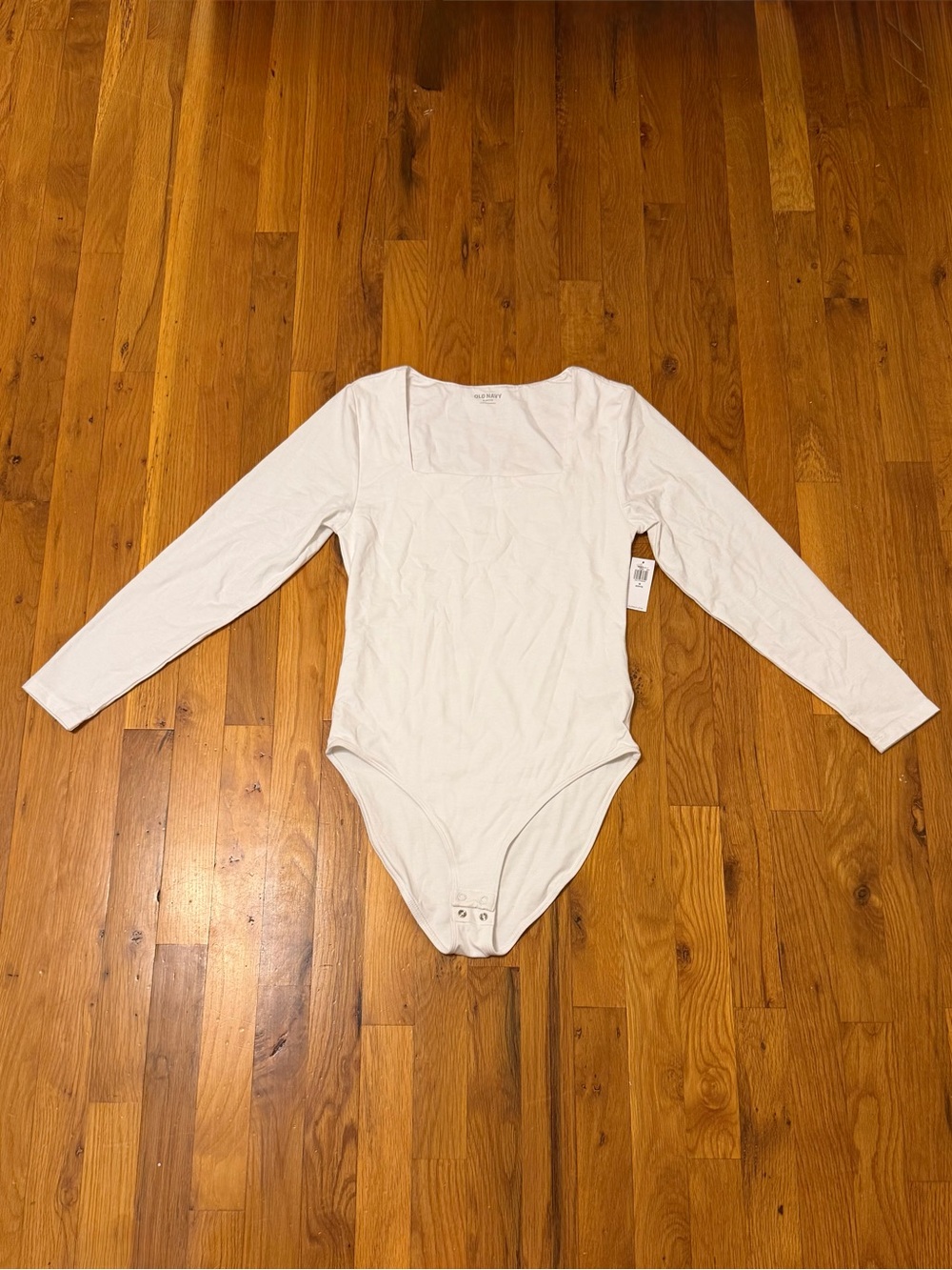 Old Navy White Long-Sleeve Square Neck Kids Bodysuit